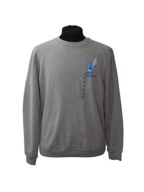 The Easy Life New England Graphic Gray Crewneck Sweatshirt Medium Cozy Preppy